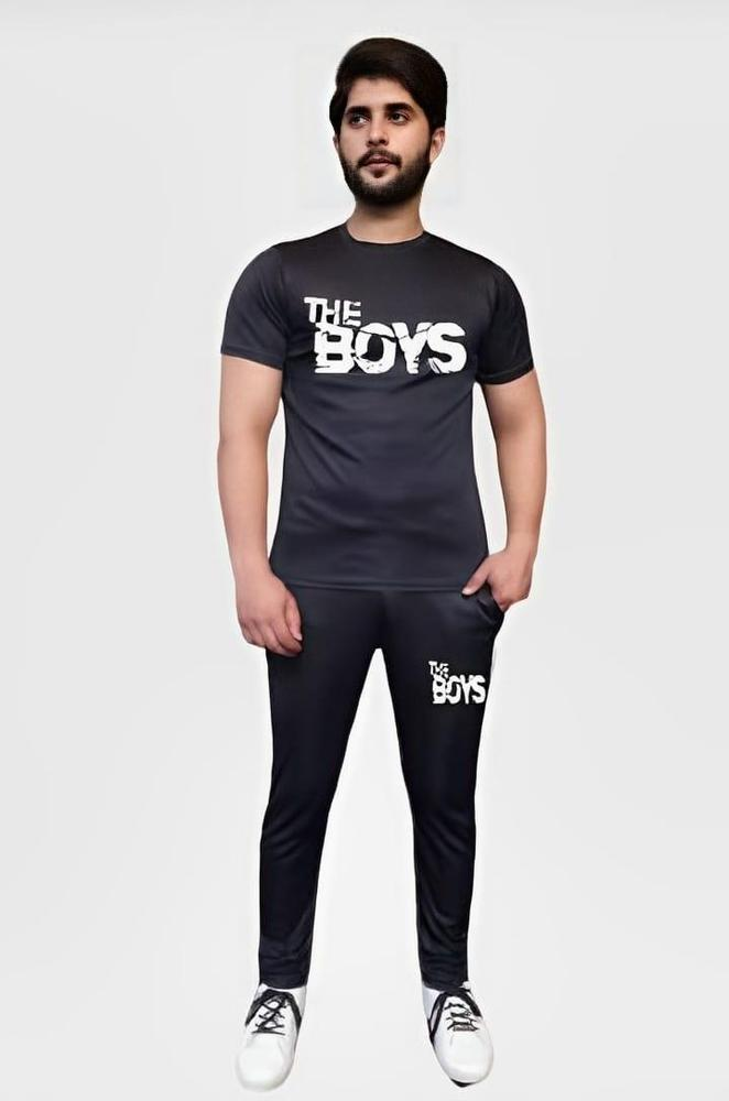 2pcs Men’s Micro Printed Track Suit