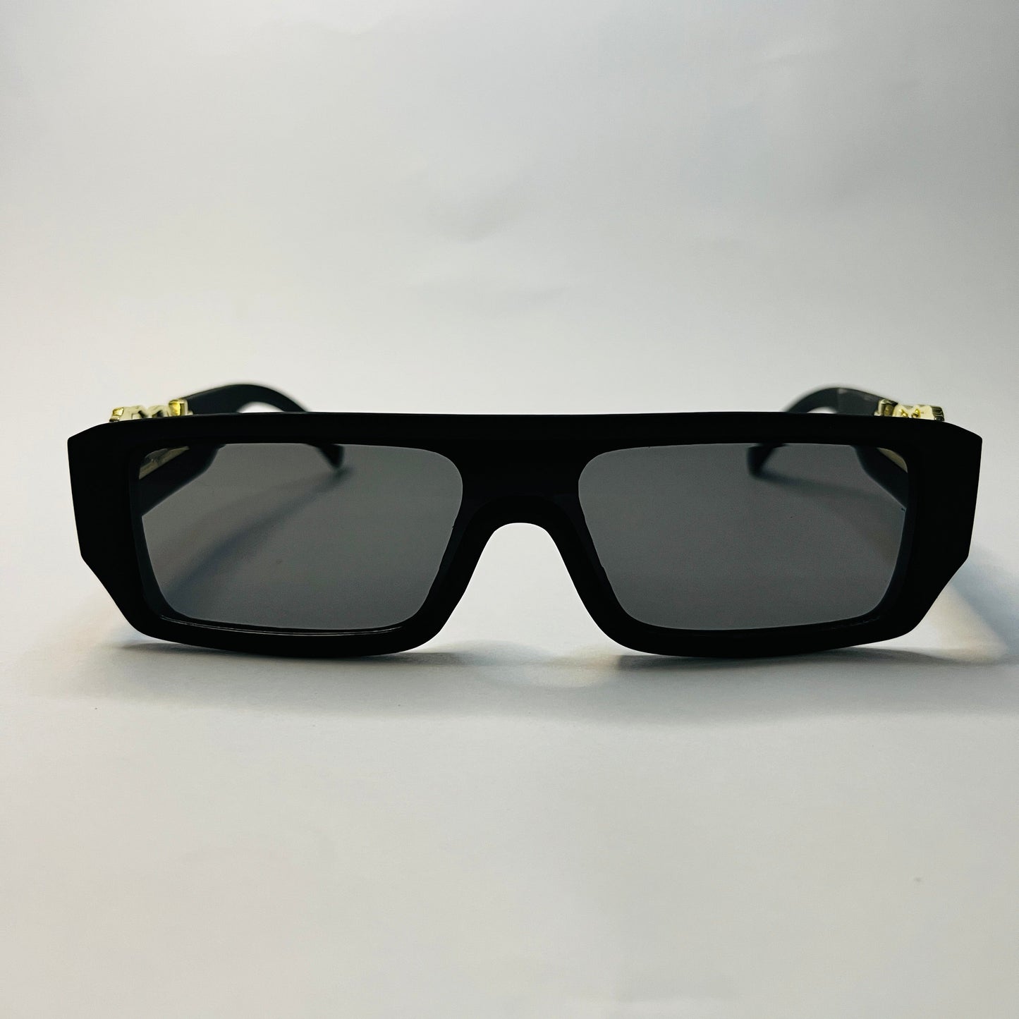 Gold Panther Rimless Geometric Sunglasses
