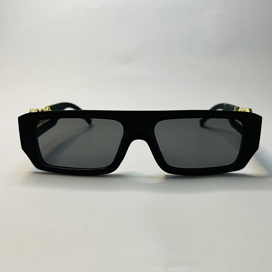 Gold Panther Rimless Geometric Sunglasses