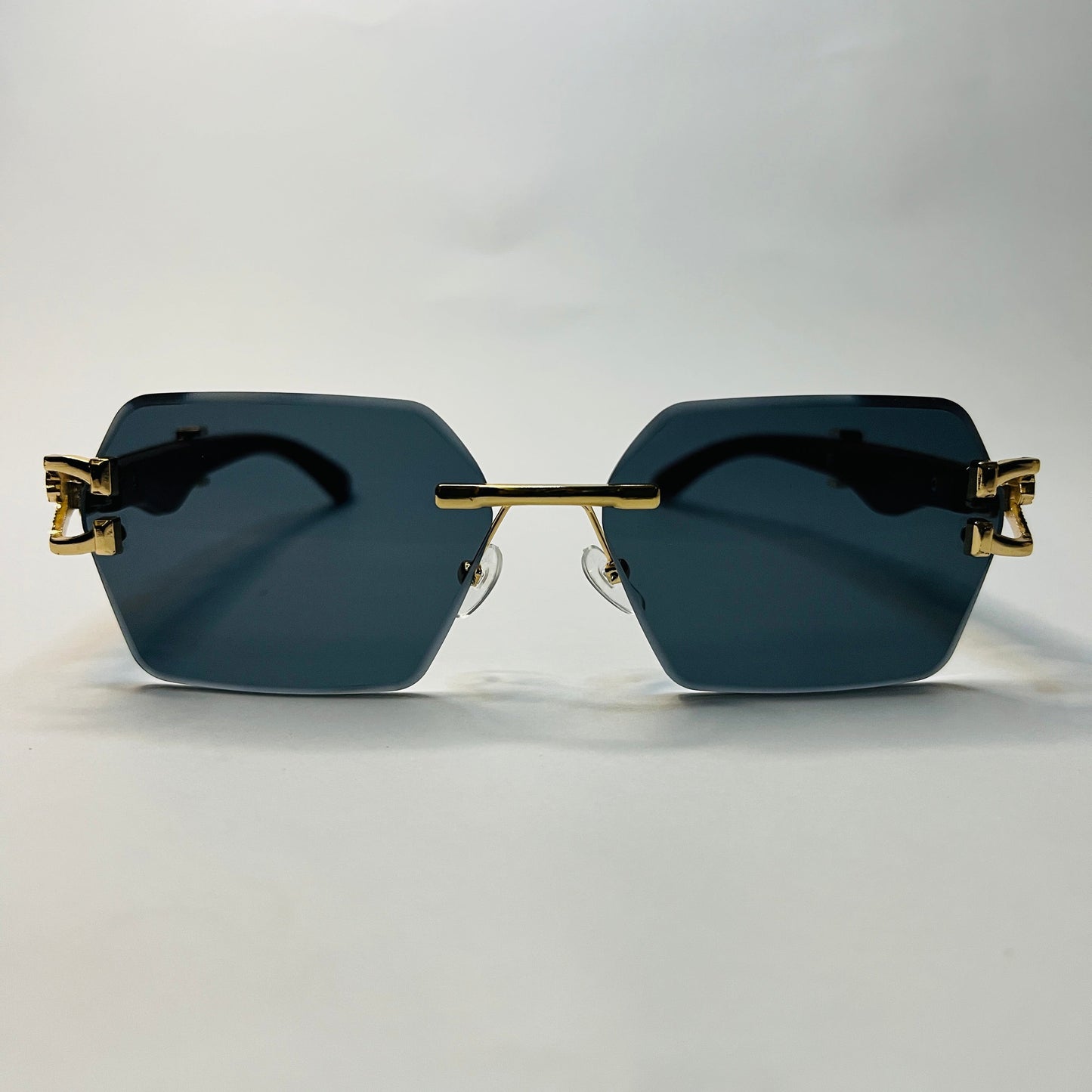 Panther Geometric Rimless Sunglasses