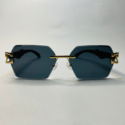 Panther Geometric Rimless Sunglasses