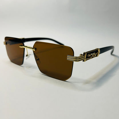 Panther Motif Rimless Sunglasses