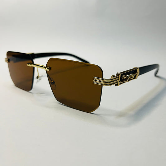 Panther Motif Rimless Sunglasses